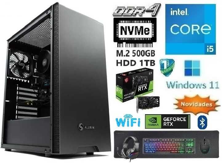 Pç Gamer 12ªG|i5-12400|4.4G|16G| NVMe512+HDD500 |RTX3050-8G|Wifi+BT|W11
