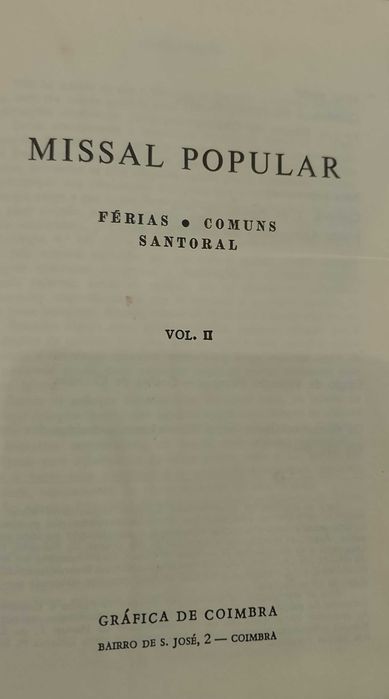 Missal Popular Vol II - 1978 - Ferial