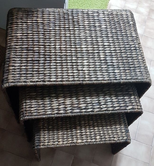 Set of 3 Rattan Side Tables64297749678209120