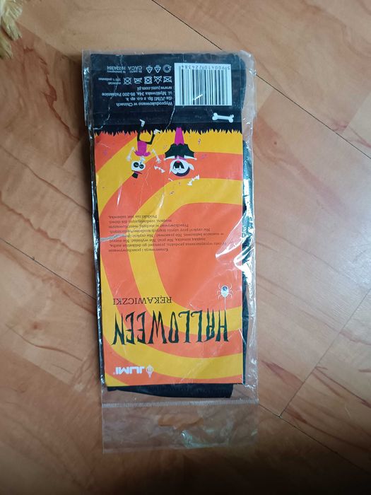 Rękawiczki -  seledynowe kości dodatek do stroju przebrania na Halloween