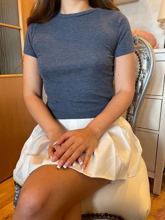 Crop top granatowy melanż w prążek prążkowany szary S m L