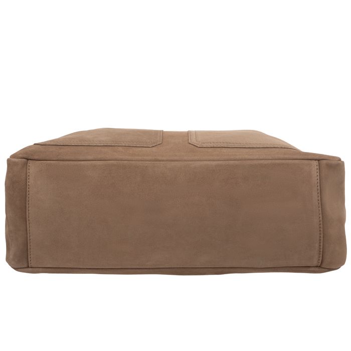 VERA PELLE torebka damska zamszowa shopper z paskiem V685 c.brązowa