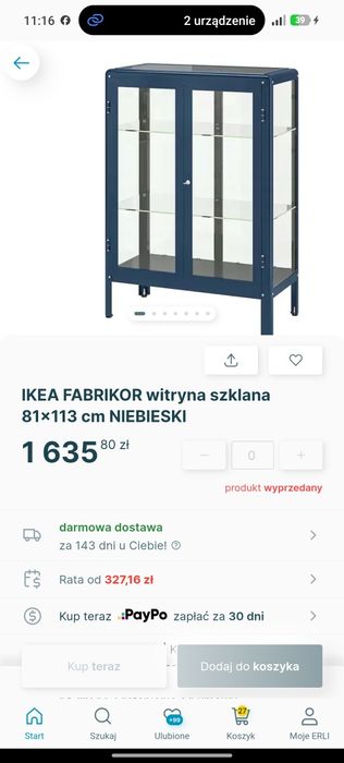 Witryna szklana Fabrikor