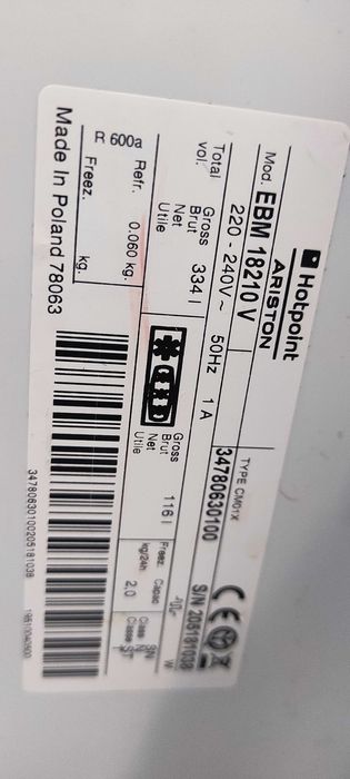 Frigorífico combinado hotpoint ariston