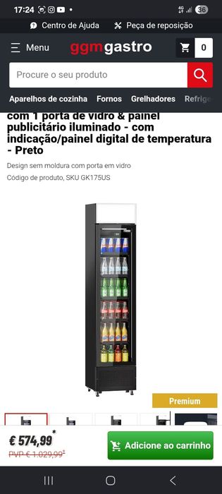 Expositor de bebidas como novo