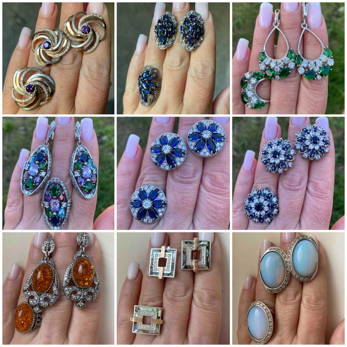 Шикарні срібні набори прикрас