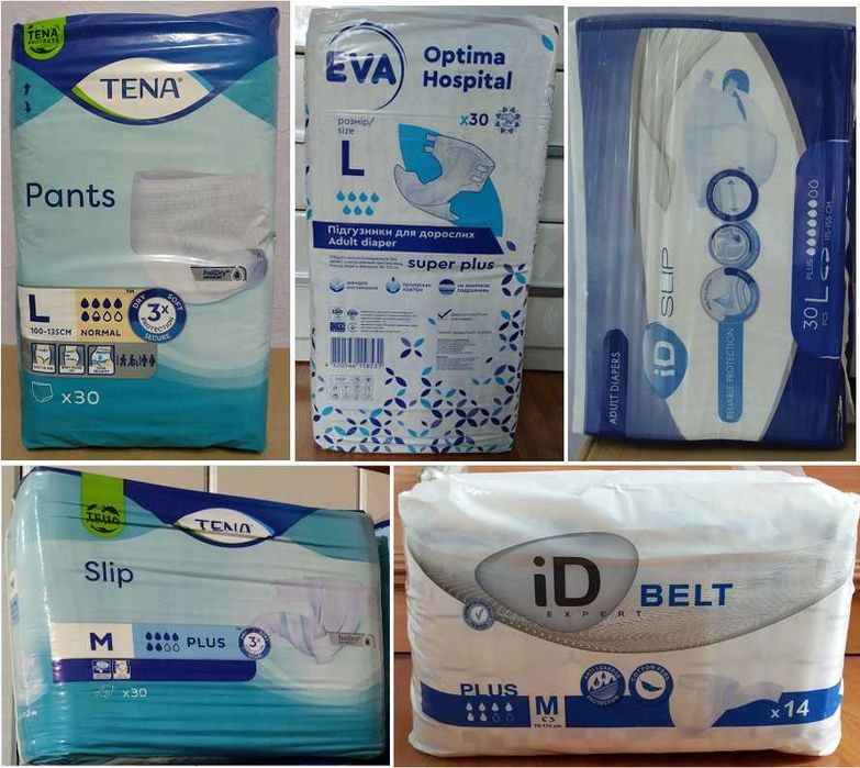 Підгузки для дорослих TENA 7 крапель та 6 крапель розмір М та L