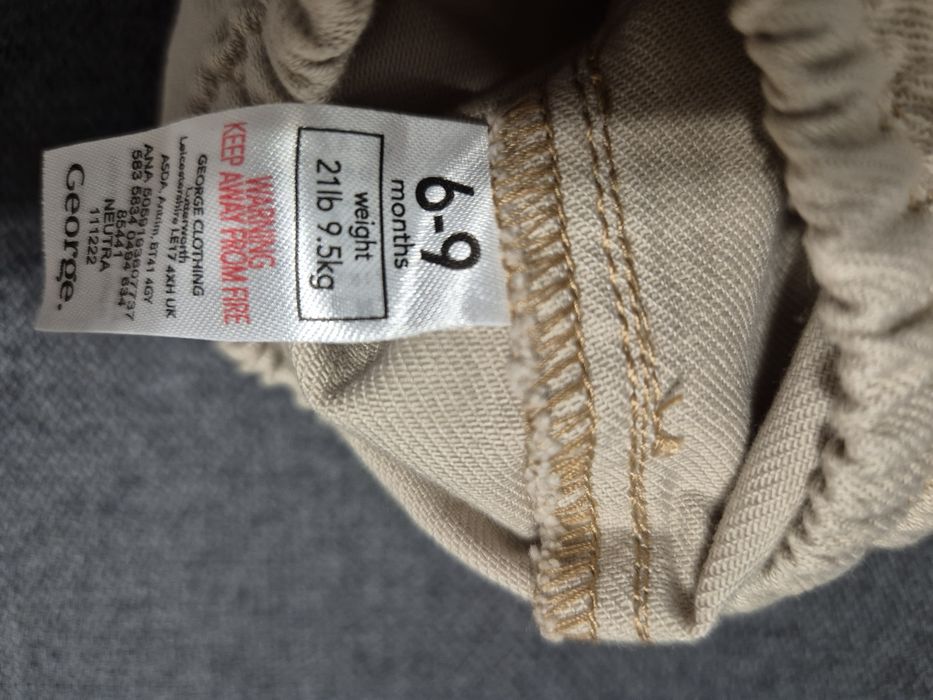 Ogrodniczki krótkie niemowlęce George NOWE 6-9 miesięcy