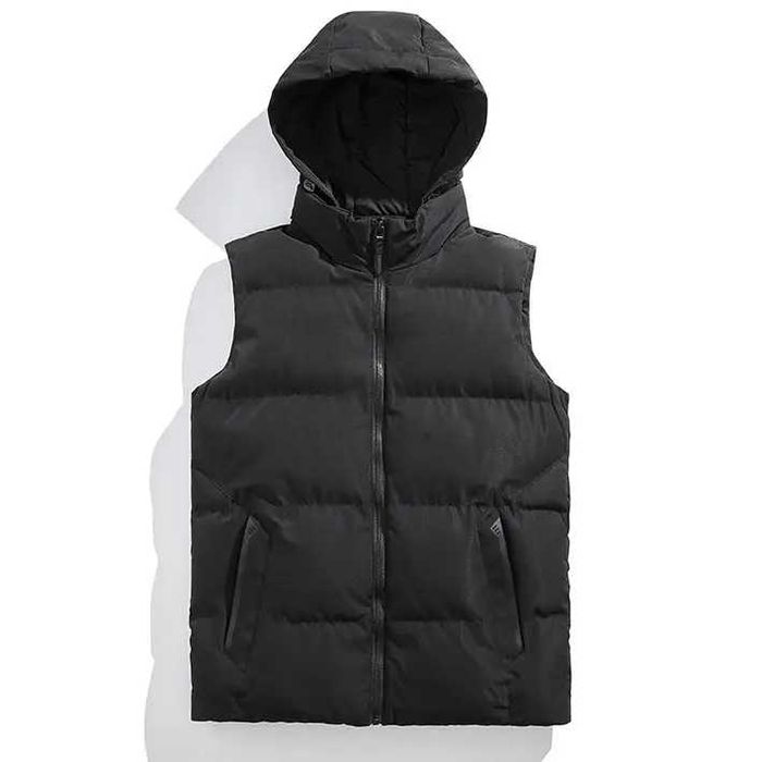 Мужская жилетка с капюшоном, высокое качество, цвет чёрный S, XL и 2XL