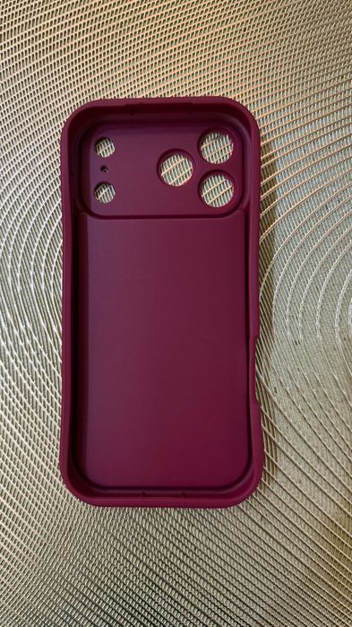 Capa protetora para 17 Pro Max, silicone, vinho nova