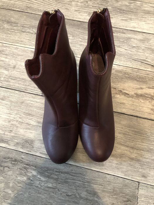 Botki bordowe 38
