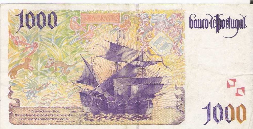 Nota 1000 escudos Pedro Álvares Cabral - 1998/2000