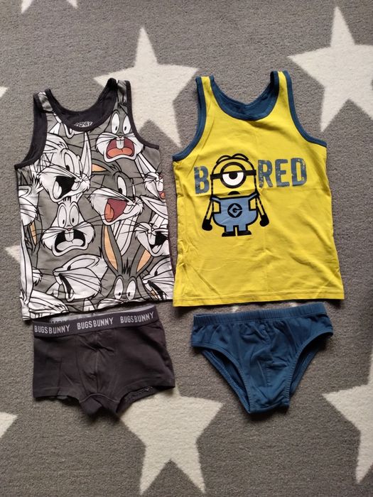 Podkoszulka i majtki Minionki  królik Bugs lidl lupilu 110/116