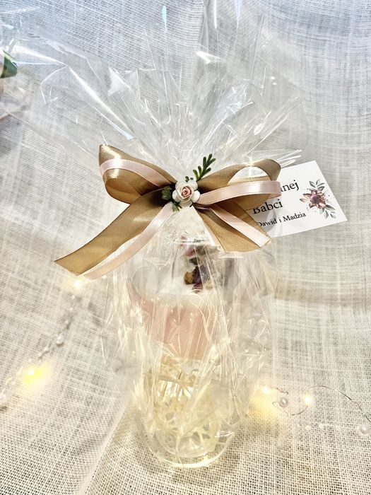 Swieczka zapachowa prezent dzien babci i dziadka komunia chrzest