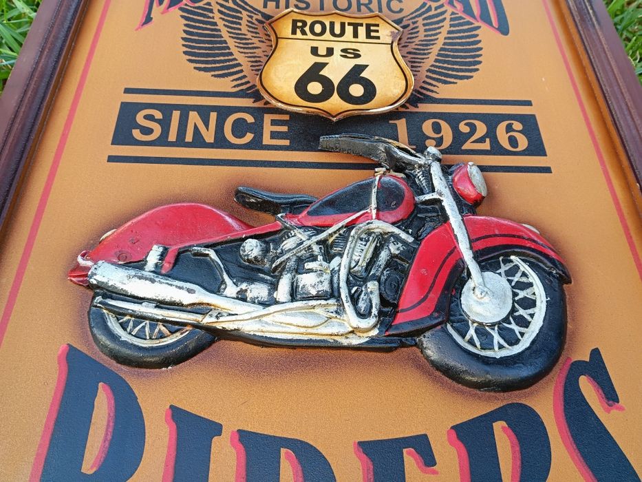 Quadro route 66 com relevo em perfeito estado de conservação