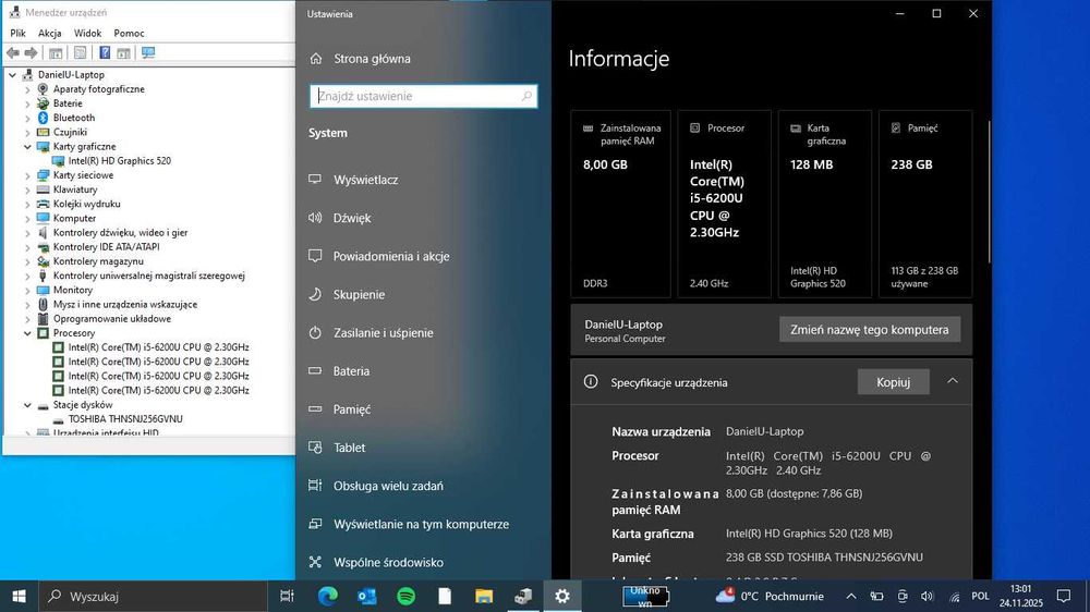 Toshiba Satellite Radius 14 L40w-c 14"/i5-6200U/SSD256GB/8GBRAM/ HD520