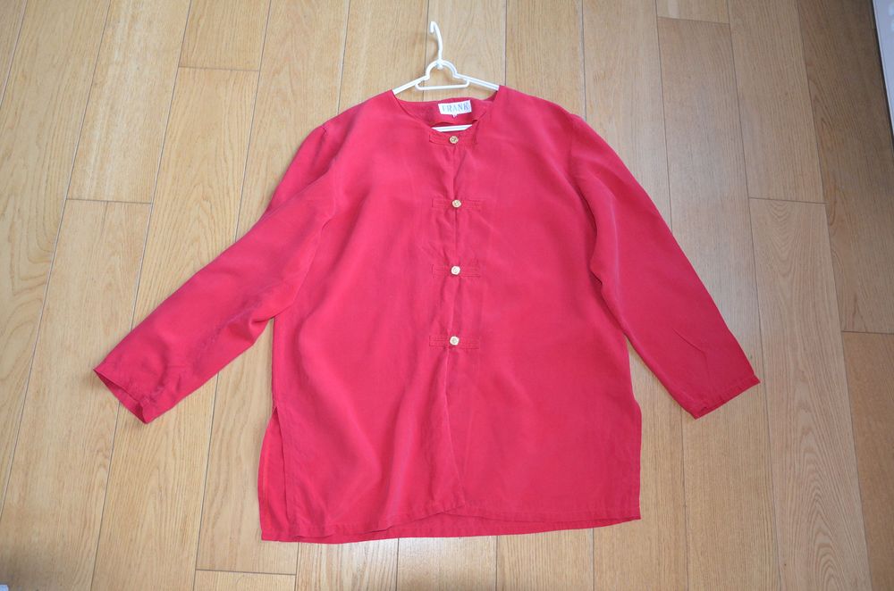 koszula bluzka vintage 100% silk jedwab r. L