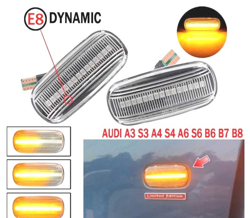 PISCAS LATERAIS LED BRANCOS AUDI A4 B6 00-04 A4 B7 11.04-08