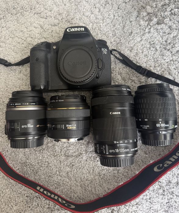 Canon EOS 7D + 4 объектива + штатив + рюкзак + зарядное