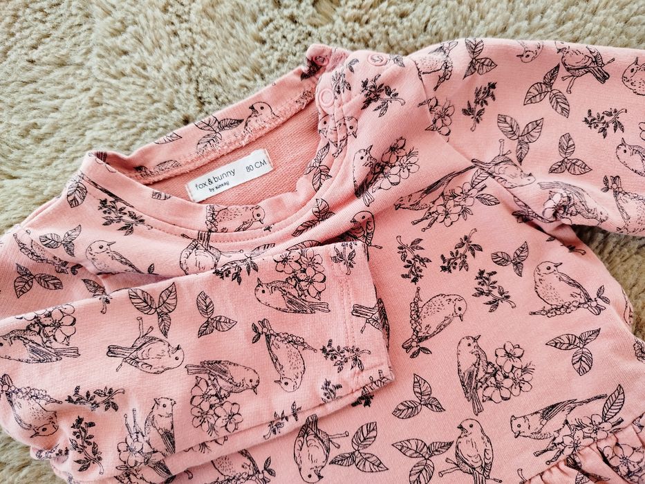 Bawełniana sukienka dresowa pudrowa r.80