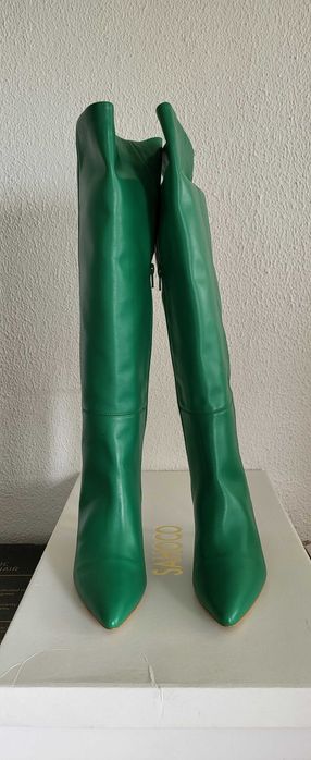 Botas Altas de Tacão Sahoco, Verdes, Tamanho 37, Originais, Novas