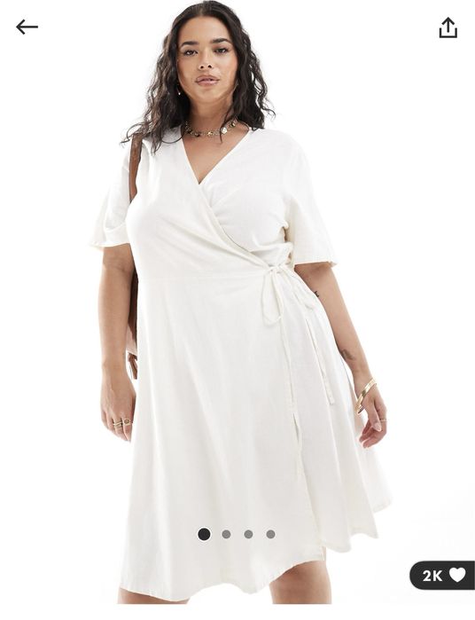 Сукня льняна на запах asos асос nakd plus size