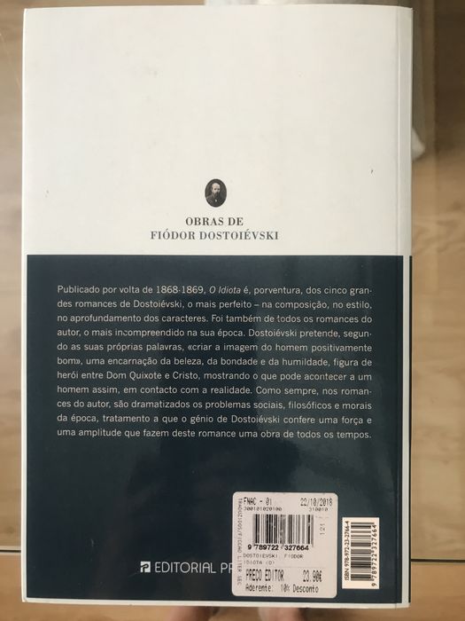 Livro “O Idiota” de Fiodor Dostoievski