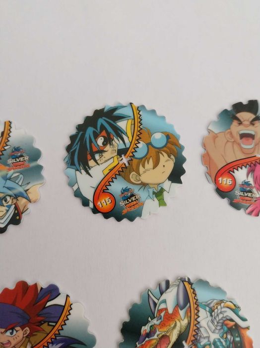 Lote 5 Beyblade Silver Mega Spinners