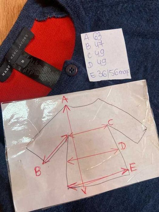 Marc Jacobs merino welna wool sweter na guziki kardigan lekki  t m l