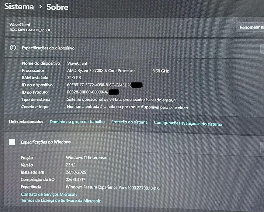 PC Gaming ROG Strix Ryzen 7 / RTX 2070 Super / 32GB RAM / 1TB SSD
