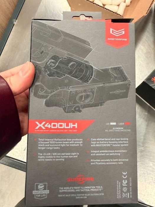 SureFire X400UH Red Green Ultra WeaponLight новий оригінал ліхтар для зброї в наявності в Києві 1,000 lumens red laser