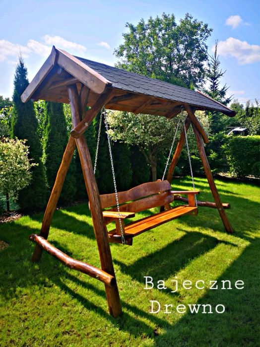 Hustawka ogrodowa debowa + siedzisko olcha (Bajeczne Drewno)