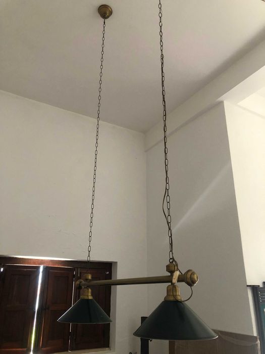 Bilhar + bolas + tacos (com móvel) + candeeiro