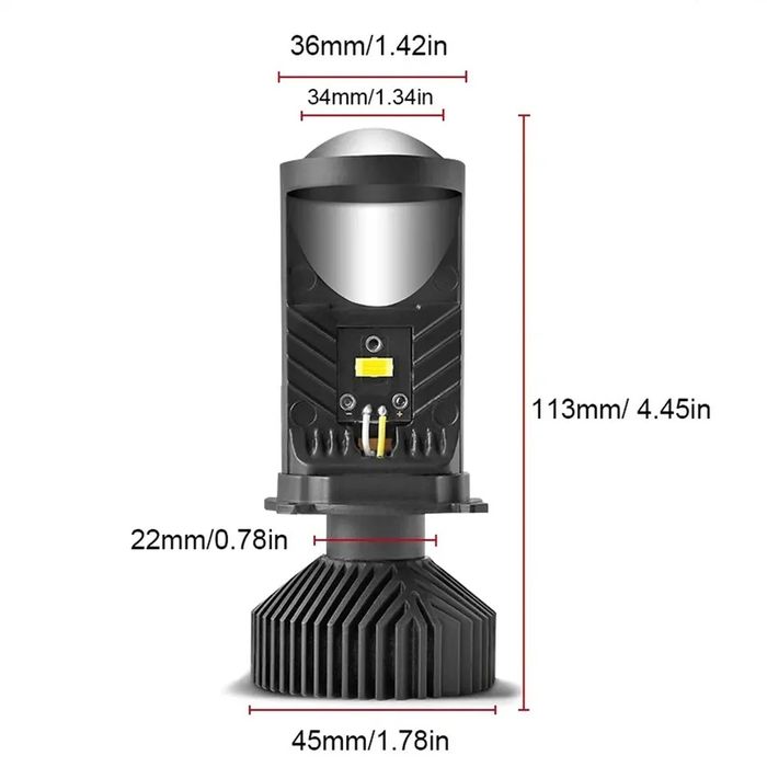 Світлодіодні білед лінзи H4 Led 80W 12-24V H/L ближній дальній лампи