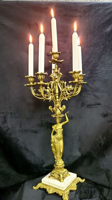 Канделябр, свічник,подсвечник  латунный на 6свічок