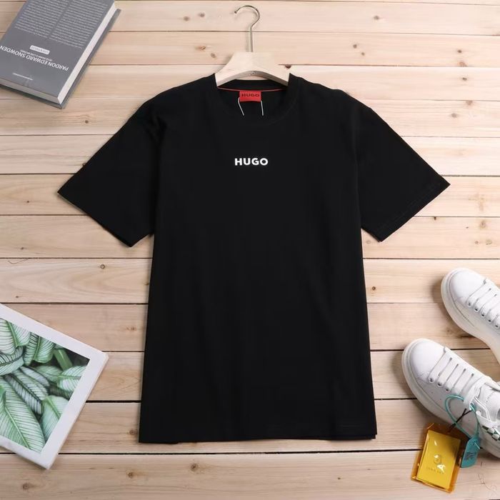 Футболка HUGO чоловіча | Premium | Чорна / Біла | M-XXL