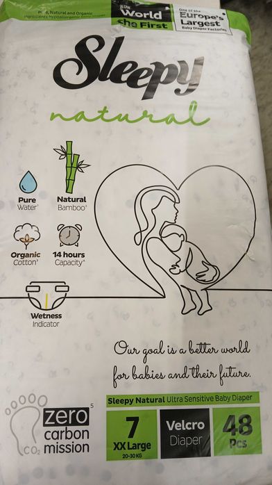 Pieluszki dla dzieci sleppy natural roz.7 XXL (20-30 kg)