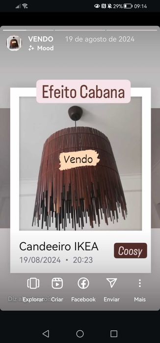 Candeeiro ikea castanho