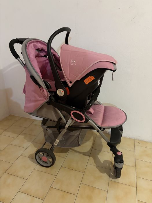 Carrinho Duo com Ovo rosa ZY