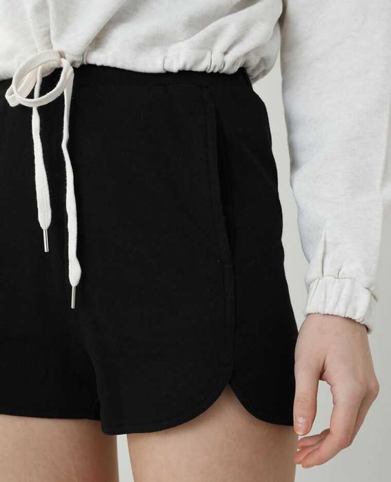 Шорти чорні трикотаж карманами спортивні короткі виріз бавовна стрейч