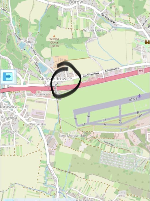 Działka teren zielony przy lotnisku