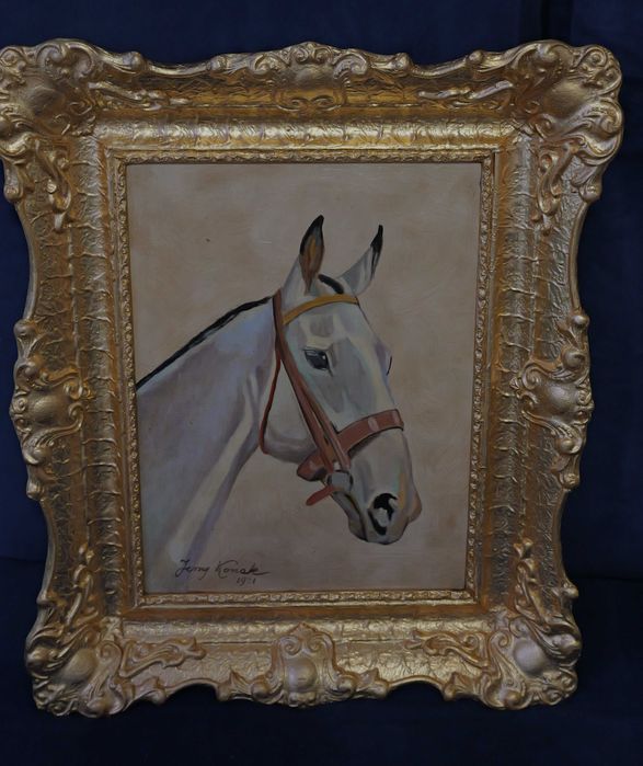 Jerzy Kossak studium konia stary obraz olejny