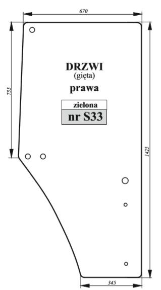 Szyba drzwi lewa/prawa pasuje do Johndeere