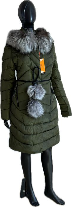 Sale!! Жіночий пуховик з натуральним хутром 42 44 46 пальто