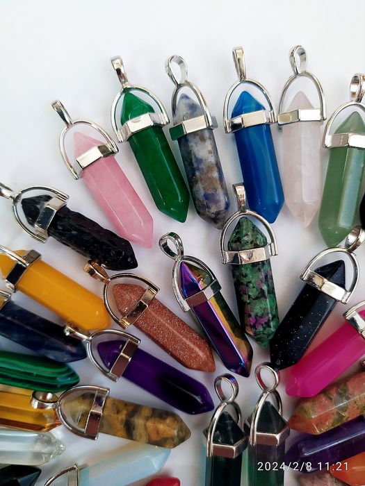 Кулон натуральный камень маятник шестигранник