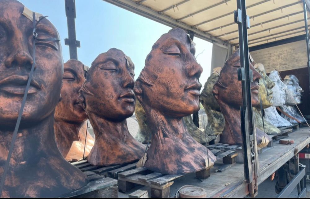 Betonowa Twarz Figura Betonowa Unikat do Ogrodu