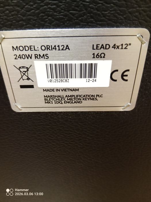 Marshall kolumna gitarowa 4x12 Celestion