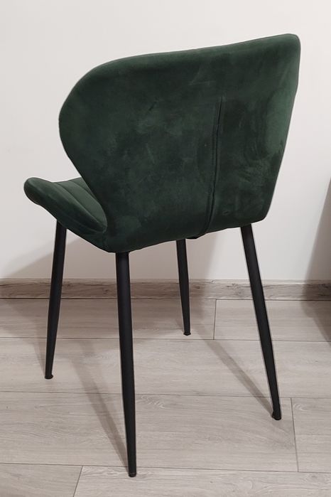 Krzesło welurowe DALLAS VELVET ciemno-zielone
