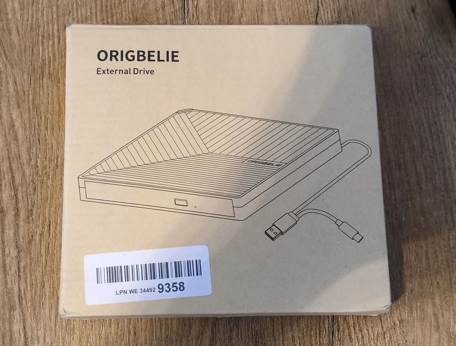Zewnętrzny Napęd CD/DVD ORIGBELIE USB 3.0 + USB-C | Hub USB | SD