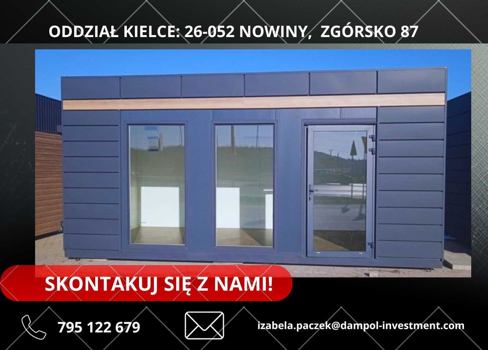 Pawilon/Kontener 6x3 Handlowy Biurowy dostępny od ręki